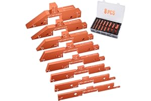 Neitra Router Table Setup Blocks Woodworking - 8pcs Aluminum Alloy Precision Setup Bars for Routers Tables Saw Accessory, Measuring Height Depth Angle Gauge with Storage Case (Each in Varies Thick)