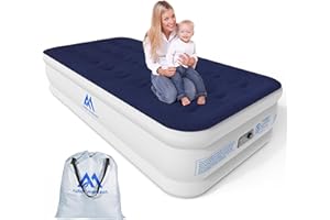 AUBOR MENTECH Air Mattress Twin with Built in Pump, 18'' X-Long Twin Luxury Comfort Raised Inflatable Mattress, Upgraded 3Min Fast Blow Up Mattress with Dual Air Chamber, Air Bed for Home, Guests & Camping