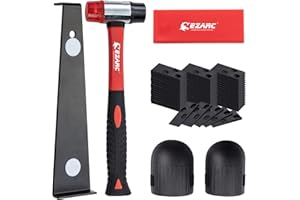 EZARC Laminate Wood Flooring Installation Kit with 60 Spacers, Heavy Duty Pull Bar, Durable Rubber Tapping Block, Double-Face