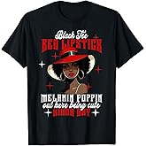 Black Tee Red Lipstick Melanin Poppin Black History Women T-Shirt