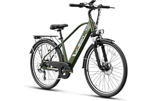 Jasion Roamer Electric Bike for Adults 1200W Peak Motor 528WH Removable Battery,up to 60miles 28MPH City Cruiser Ebike,26'' Commuter E Bike, 7-Speed Gears and Front Suspension Bicycles