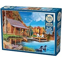 Cobble Hill 500 Piece Puzzle - Weekend Retreat With Reference Poster