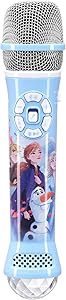 eKids Disney Frozen 2 Bluetooth Karaoke Microphone with LED Disco Party Lights, Portable Bluetooth Speaker Compatible with Apple Samsung Siri and Google Assistant, Karaoke Machine for Kids