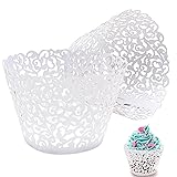 50pcs white Cupcake Wrappers Lace Baking Cups