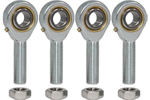 Befenybay 4pcs POSB8 Rod End Bearings 1/2-inch Bore Pre-Lubricated Bearings 1/2-20 Male Thread Right Hand with Jam Nuts