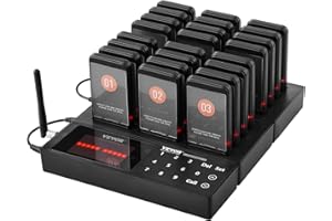 VEVOR Restaurant Pager System, Wireless 400m Long Range Lineup Waiting Queue Signal, Guest Customer Calling Beepers with Vibr