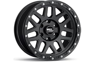 RockTrix RT110 18 inch Wheel Compatible with 2009-2024 Ford F150 18x9 6x135 Wheels (-12mm Offset, 4.5in Backspace) 87.1mm Bore, Black Wheels, Also fits 2022+ Bronco Raptor Rims