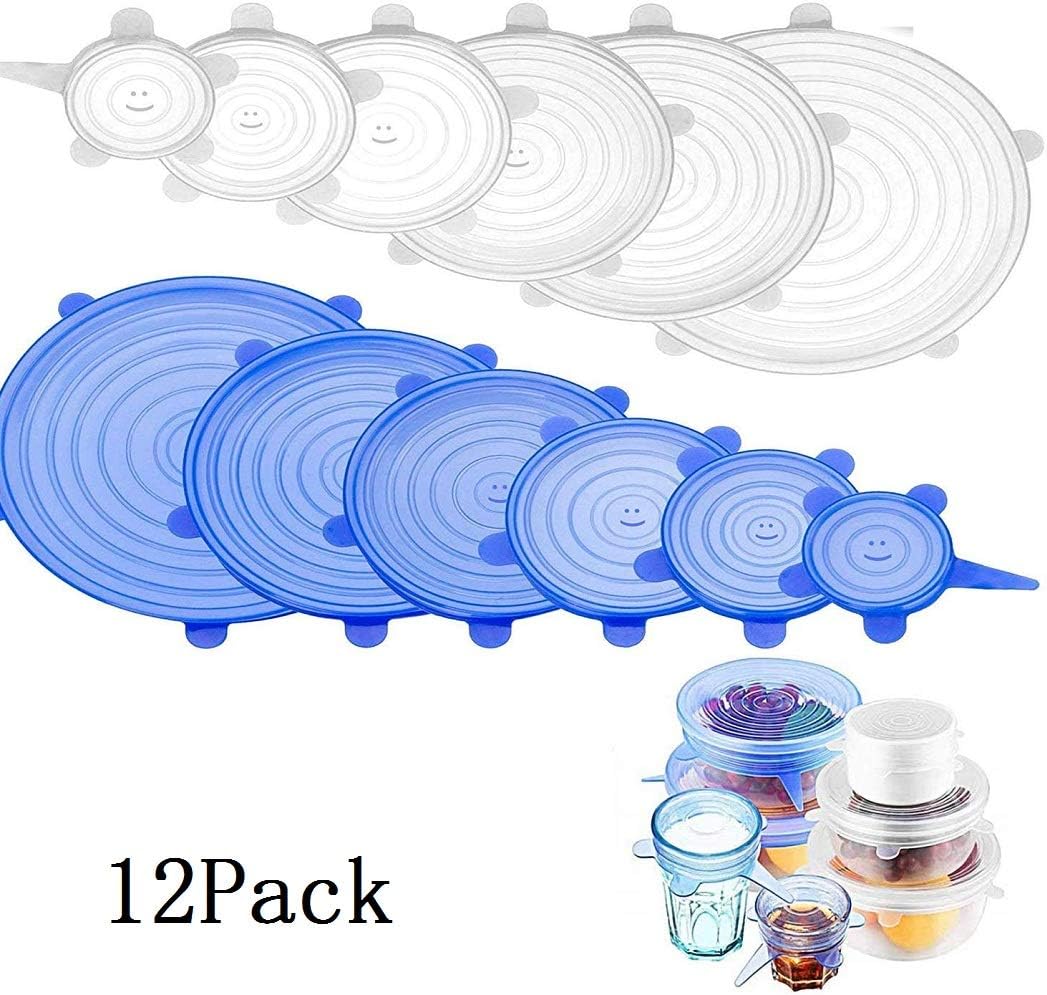 Keedoinlap 12er Set Silikondeckel - Dehnbare Frischhalteabdeckungen Für Küche