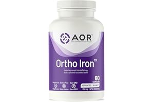 AOR Ortho Iron 358mg, 60 Caps 60-Day Supply - Iron Supplement with Vitamin C, B6, B12, Lactoferrin & Folic Acid - Vegetarian,