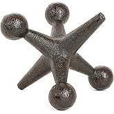Sungmor Estatua de gato decorativa de hierro fundido, figura de acento de oficina en casa, escultura de gato marrón antiguo p