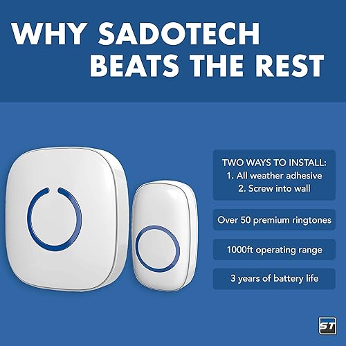 SadoTech Wireless Doorbells for Home, Apartments, Businesses - Main Image