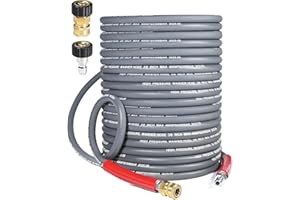Coyardor 3/8″ Pressure Washer Hose 100 FT — 4500 PSI Steel-Braided Non-Marking Rubber | For Hot & Cold Water, Quick-Connect With M22 Fittings, Industrial-Grade Replacement for Gas Pressure Washers