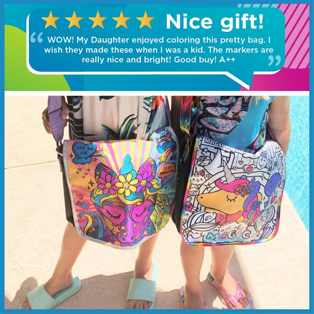 Just My Style 94320h Color Your Own Unicorn Messenger Bag