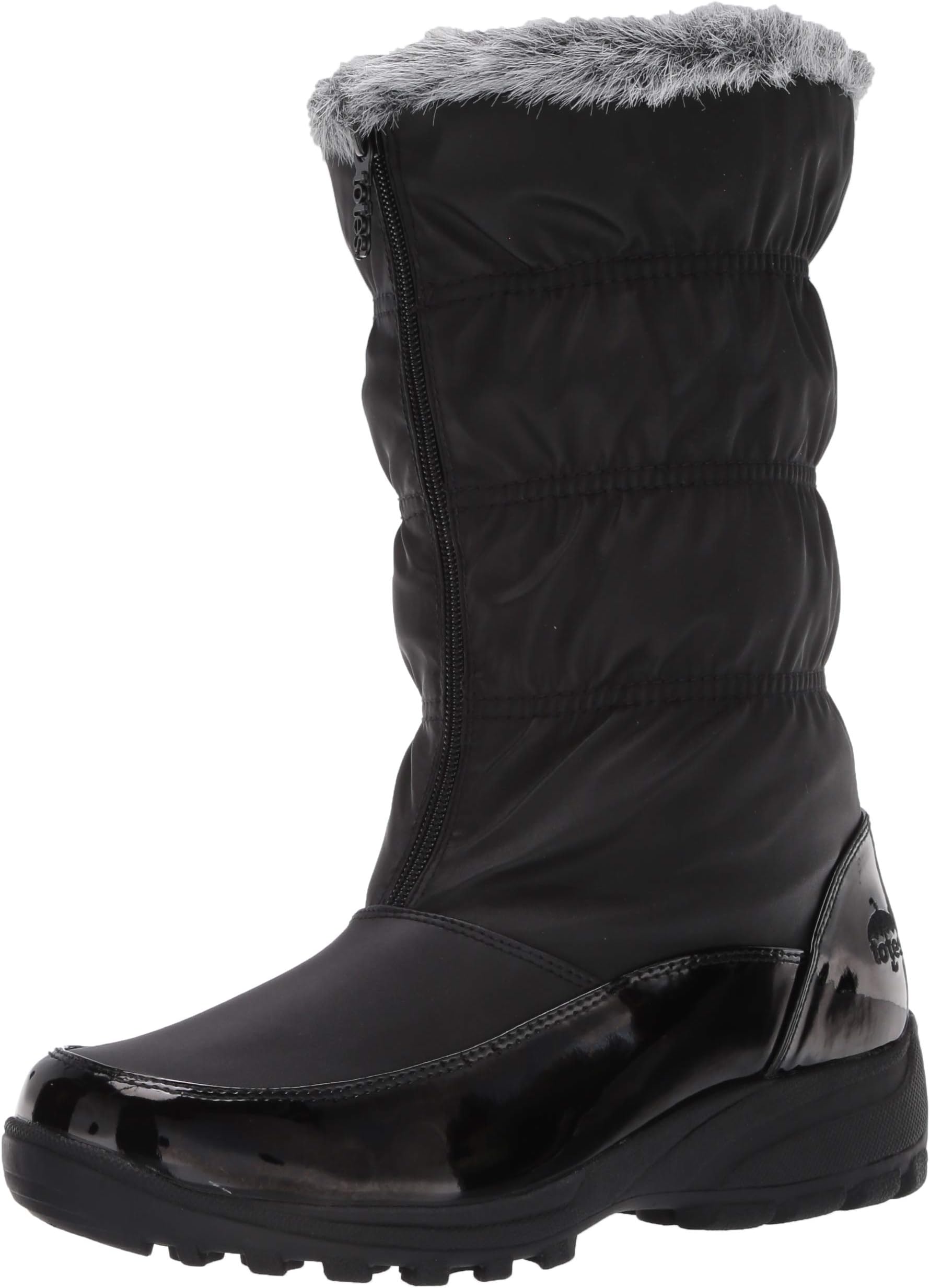 Womens Snow Boots with Zipper (Carmela) All-Weather Waterproof Insulated Black Winter Boots Built for Comfort - Keep Feet Warm & Dry