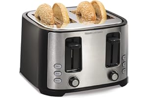 Hamilton Beach Extra Wide Slot Toaster with Defrost and Bagel Functions Shade Selector, Toast Boost, Auto-Shutoff and Cancel Button, 4 Slices, Black