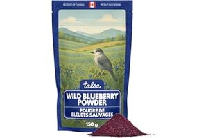 Taloa Wild Blueberry Powder 150 g - Made in Canada with Wild Blueberries from Nova Scotia - Pure Ingredient for Smoothies, Ba