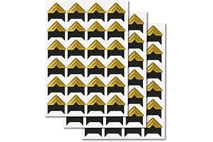 GOONAVI 15 Sheets 360 Pcs Acid-Free Photo Corners Mounting Self Adhesive for DIY Photo Album Journal Gold On Black