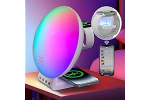 Dekala Smart Sunrise Alarm Clock with Wireless Charging, White Noise Sleep Sounds Machine for Heavy Sleeper Kid Touch & App Control