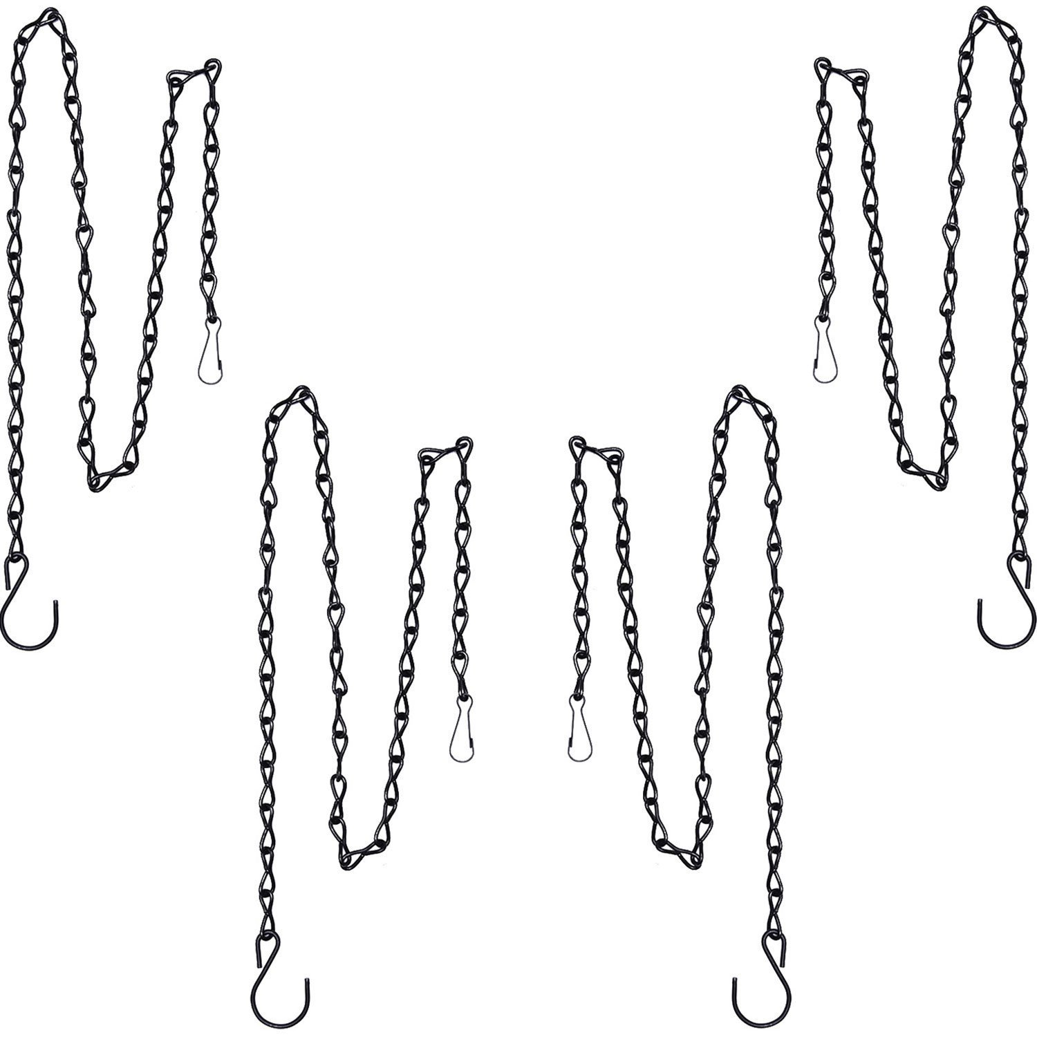 xutong 35 Inch Hanging Chain for Hanging Bird Feeders, Birdbaths, Planters and Lanterns, 4 Pack (Black)