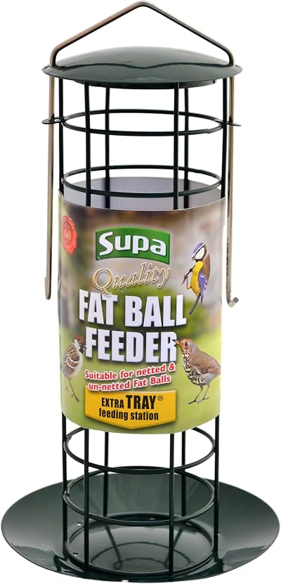 Supa Fat Ball Feeder & Tray for Netted and Un-netted Fat Balls