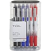 TUL&reg; GL Series Retractable Gel Pens, Medium Point, 0.7 mm, Silver Barrel, Assorted Business Inks, Pack Of 12 Pens