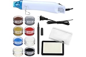 Lanties Embossing Kit with Heat Tool Bundle, 8 x 10ml Embossing Powders, Clear Embossings Pen and Ink Pad, Complete Embossings Kit for Starter Crafts