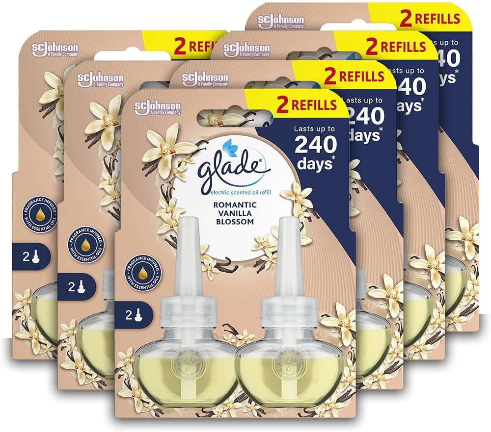 Glade Plug-In Refill Vanilla Blossoms 12 x 20ml Pack of 6 Duos