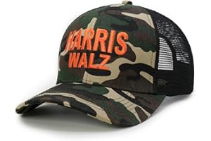 AEONDA Harris Walz 2024 Embroidered Camo Hat Kamala Harris and Tim Walz Mesh Snap Back Cap Adjustable Dad Hat