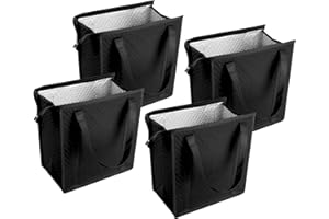 4Pack Foldable Coolers Bag, Insulated Grocery for Food Insulated Shopping Hot Cold