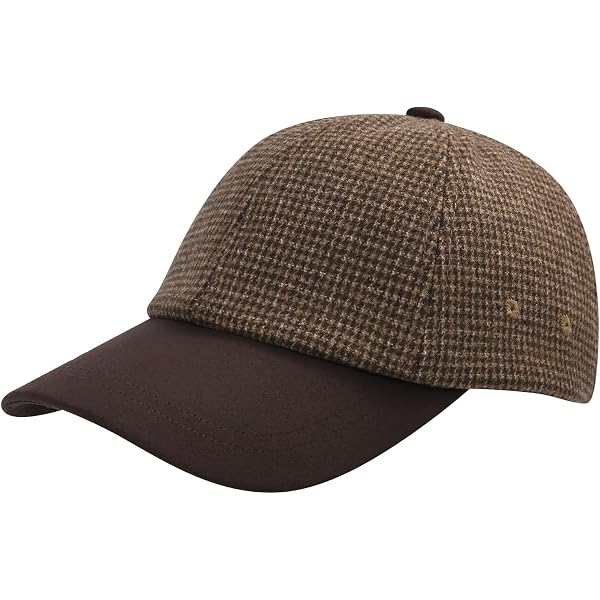 Plaid Tweed Baseball Cap Soft Breathable Warm Adjustable Strap kilsel Plaid-Woolen-Baseball-Cap Tartan Mens Women - Flat  main image 2