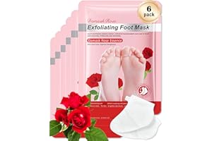 Foot Mask with Shea Butter Rose-6Pairs Hydrating Feet Peeling Mask for Dry Cracked Feet,Exfoliating Foot Mask Peel,Moisturizi