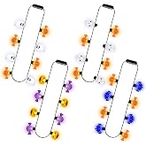 4PCS Halloween Necklaces, Glow Accessories for Trick or Treat Party Favors | 4 Kinds Light up Halloween Necklaces Decorations, Glow Necklace with Pumpkin Bats Ghost Skulls Decor for Role Play Event