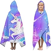 Ritiga Bath Towels for Kids Ages 4-8 Beach Towels Unicorn Purple Pool Travel Swimming Bath Shower Towel for Girl Kids Beach Towel for Girls Hooded Towel 30 * 50