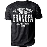Personalized Grandpa Dad Shirt, Custom Papa Grandkids Name Shirt - Christmas Fathers Day Grandpa Dad Gifts