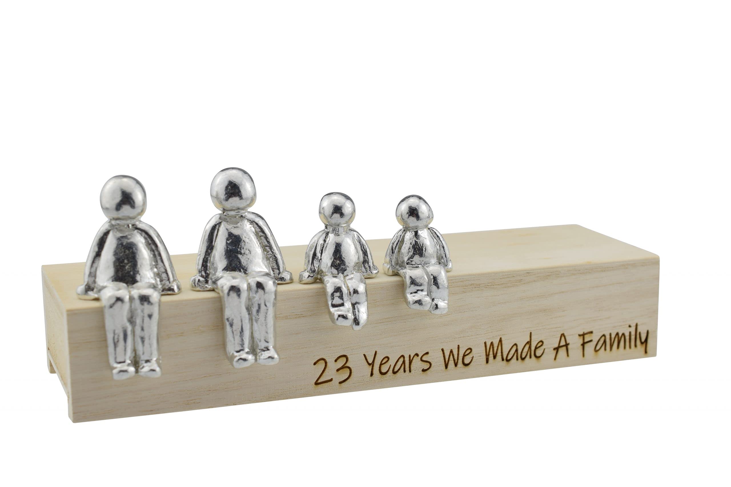 23rd Anniversary Idea - 23 Years We Made A Family Metal Ornament - Choose Your Family Combination Box & Woodgrain May Vary(2 Children)