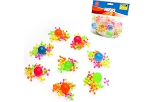 Kicko Plastic Jacks Set Jacks Game - Assorted Neon Colors - Pack of 16-10 Jacks and 1 Ball Per Pack, Jacks and Balls are 1 Inch, Classic Game Set - for Kids, Party Favors, Fun, Toy,