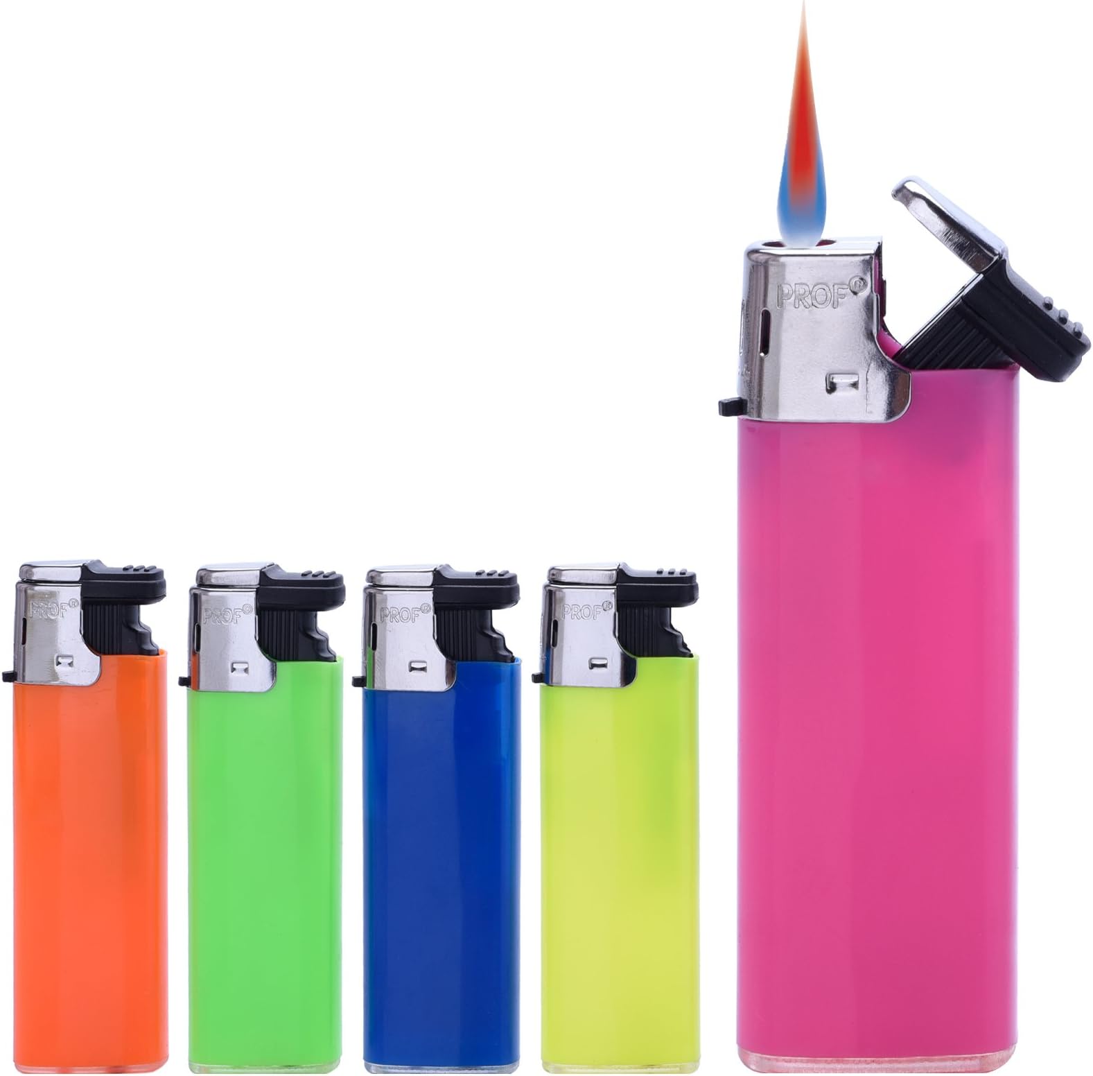 6 x Turbo Jet Blue Flame All Weather Prof Refillable Cigarette Lighter & Tigerbox Matches