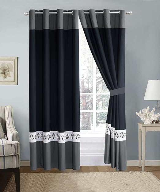 Amazon Com 4 Piece Black Grey Gray Double Needle Stitch Pinch