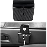 Dickno Multifunctional Car Storage Box - Carbon Fiber Cell Phone Holder, Auto Dashboard Pocket Organizer, Vehicle Interior Accessories for Storing Phone, Key, Coin