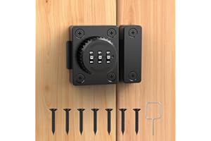 I-EASYDWW Combination Cabinet Latch, Keyless Drawer Lock, Easy to Install, Suitable for Kitchen Cabinet, Office Drawer, Wooden Furniture, One-Way Door, Etc (Black, 1 Pack)