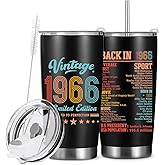 60th Birthday Gifts for Men 60th Birthday Gift Ideas 20 Oz Tumbler Gifts for 60 Year Old Men Husband Uncle Turning 60 Cheer to 60 Years Vintage 1966 Insulated Travel Mug Stainless Steel Thermal Cup