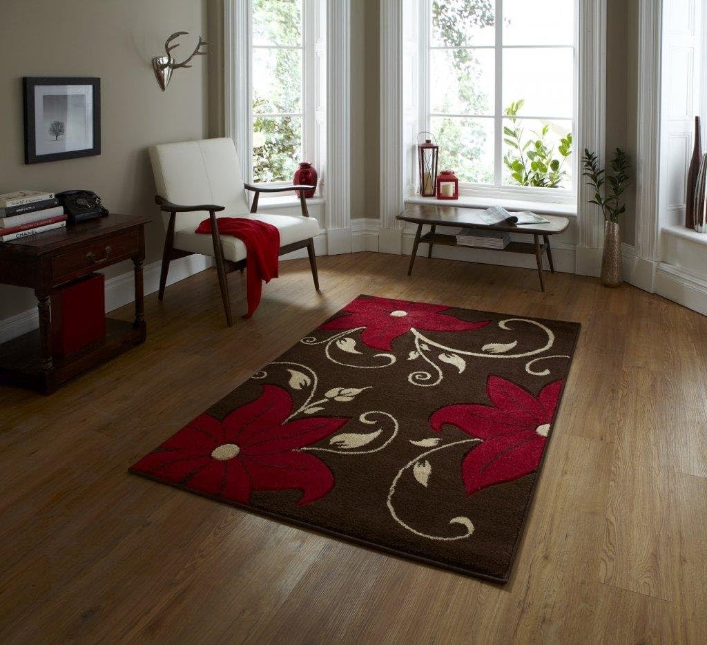 Rugs Direct Rug, Polypropylene, Brown/Red, W80cm x L150cm