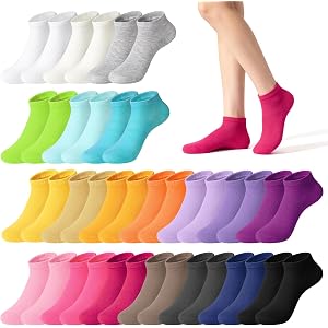 HOERCKC 20 Pairs Low Cut Ankle Socks for Women No Show Casual Breathable Soft Moisture-wicking Athletic Socks Bulk for Sport