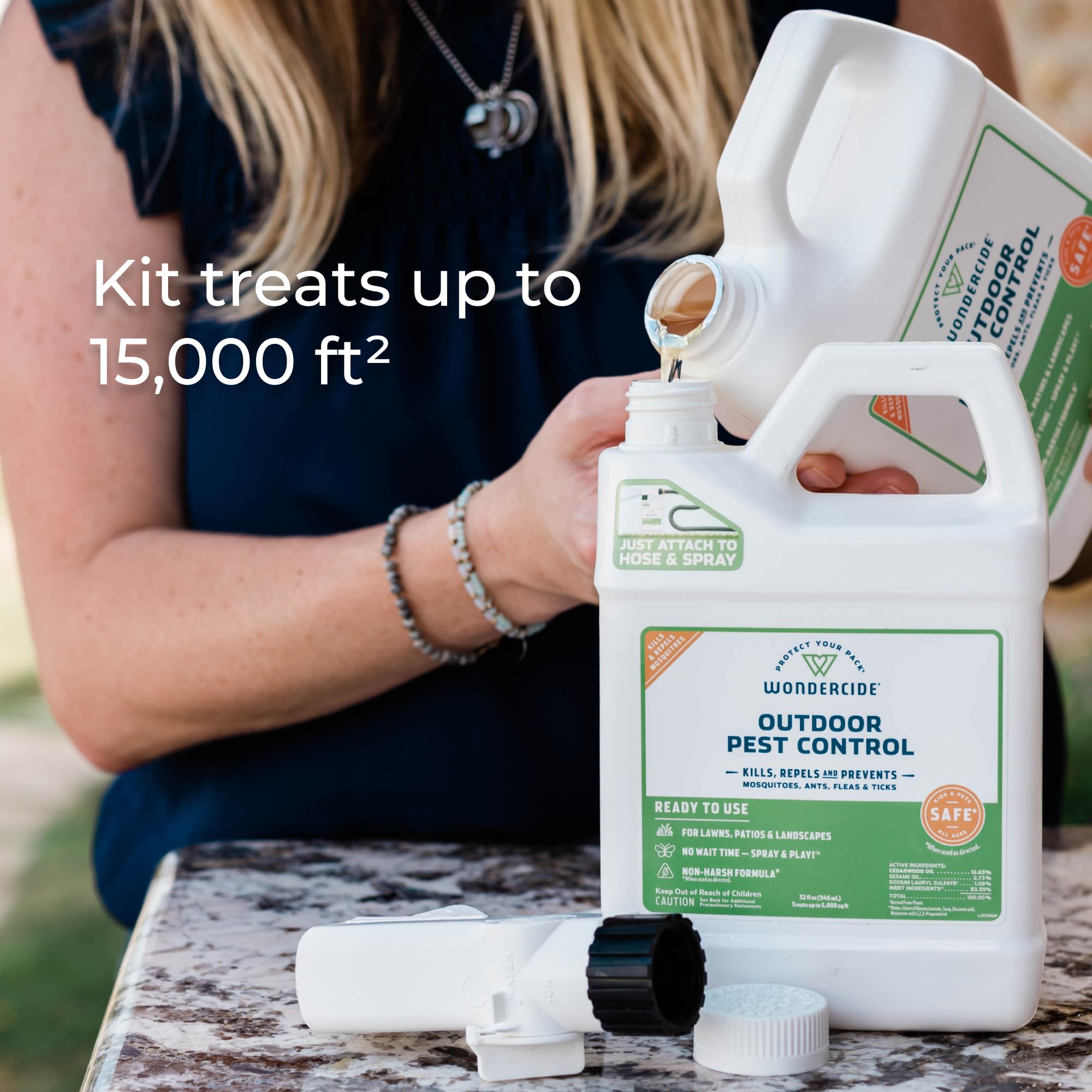 Wondercide - Mosquito Yard Spray Refill Starter Kit - Powered by Natural Essential Oils – Insect Killer and Repellent - Lawn Treatment for Pest Control - 32 oz Ready to Use and 16 oz Concentrate