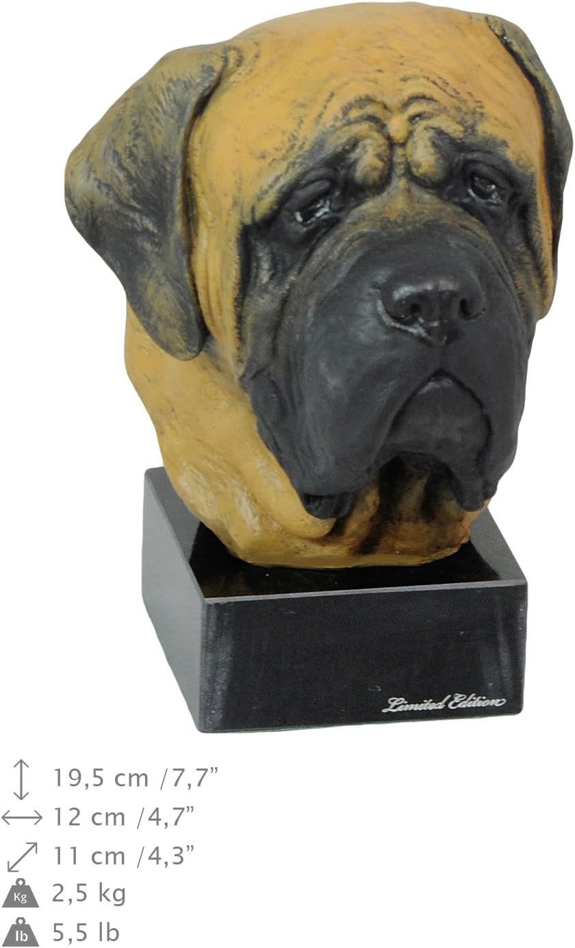 English Mastiff, Painted Statue Cold Cast Bronze Sculpture Natural Colours Home and Office Decor- ArtDog