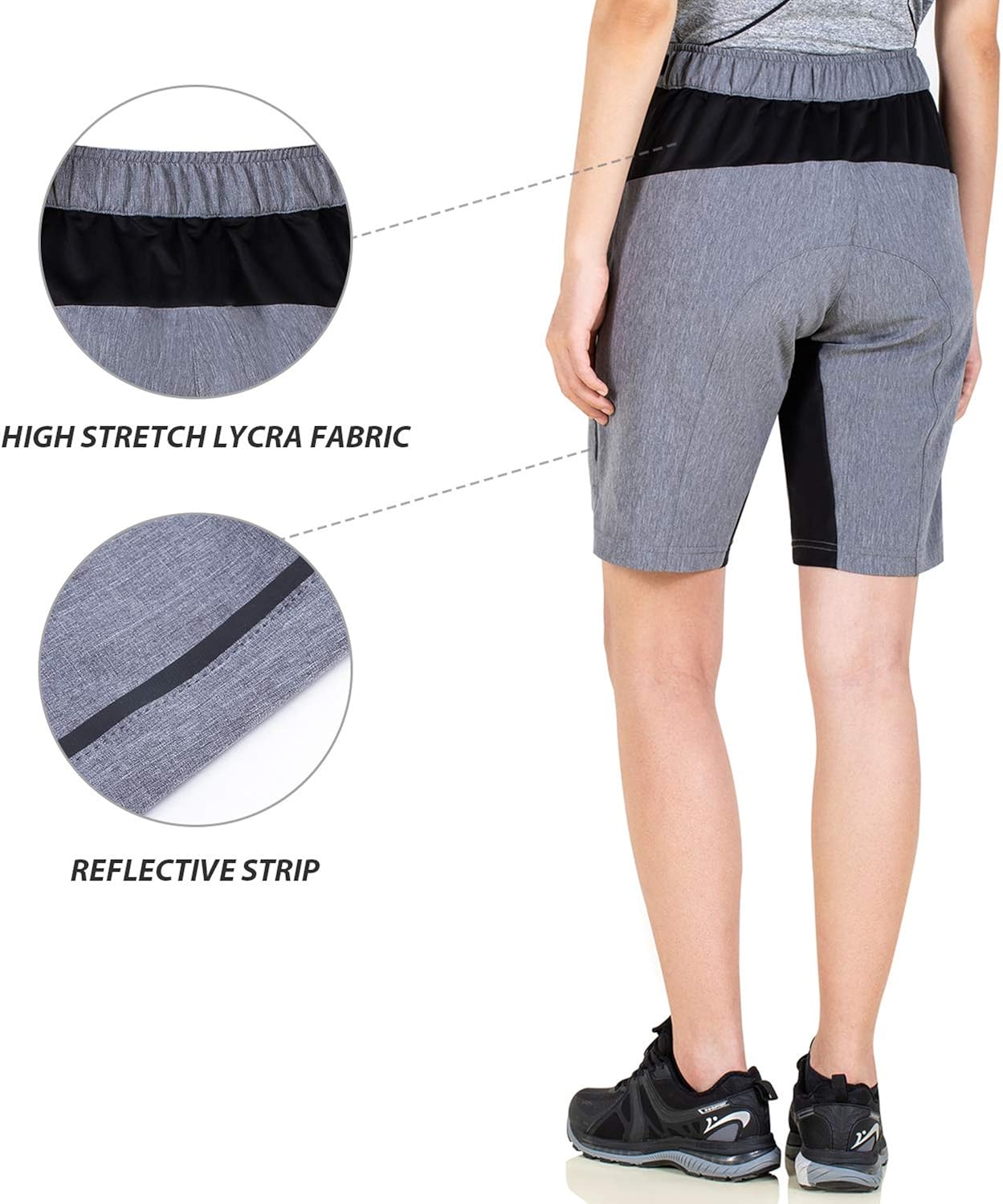 Cycorld Women's-Mountain-Bike-MTB-Shorts Baggy-Fashion-Breathable with Zip Pockets: Clothing
