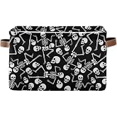 Bzocm Halloween Skull Rectangular Storage Basket Organizer Bin Shelf Baskets For Clothes Gifts For Home Office Dorm
