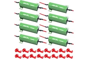 Twidec/8Pcs 50W 8Ohm LED Load Resistors For Fix LED Hyper Flash Turn Signal Light Bulb Fast Blink Error Code RX24-50W8-8X