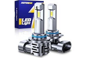 AUTOONE Upgraded 9006 LED Light Bulb, 700% Brighter HB4 Light Lamps with Turbofan, 6500K Cool White, 1:1 Mini Size Halogen Bulbs, Pack of 2