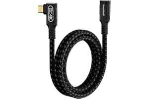 1m 90-Degree Right Angle USB-C Extension Cable, 20Gbps SuperSpeed & 240W PD Fast Charging, 4K@60Hz Video,Nylon Braided USB 3.